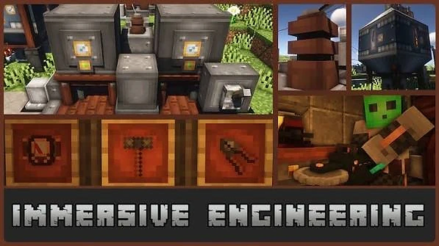 Immersive Engineering machines, tools and industrial blocks